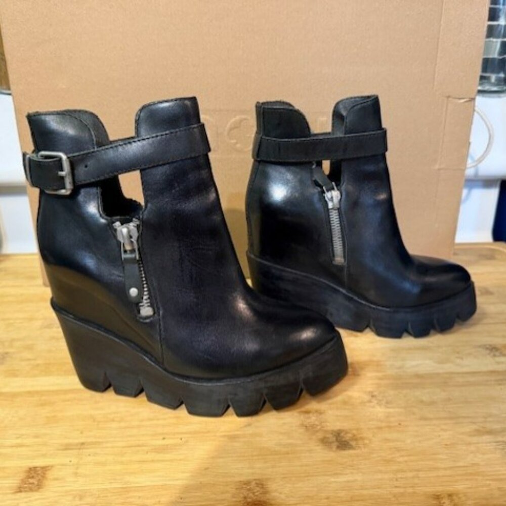 Ash Ricky Lug Sole leather Platform Wedge Booties - Size EU37 - NWOT - Picture 5 of 16